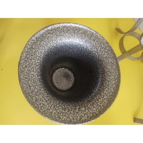 Decorative Ornate Powdered Black metal Vases/Candle Holder set(2) - Picture 7 of 12